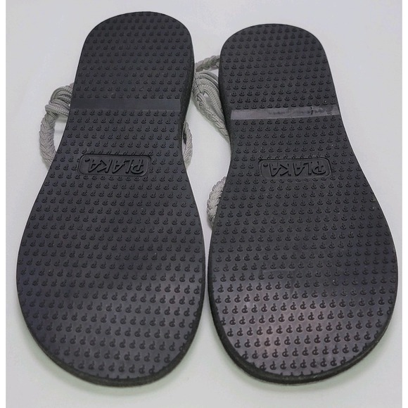 Plaka Palm Leaf Flat Women's Sandals In Urban Grey Size 10 New - Picture 3 of 5